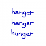 hanger/hangar/hunger 似た英単語/似ている英単語　画像