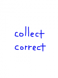 collect/correct   似た英単語/似ている英単語　画像