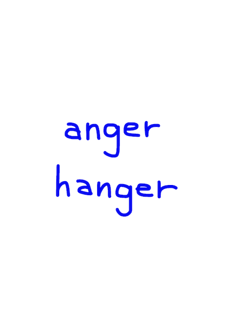 anger/hanger 似た英単語/似ている英単語　画像