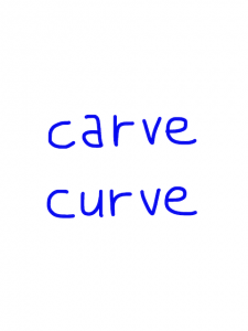 carve/curve   似た英単語/似ている英単語　画像