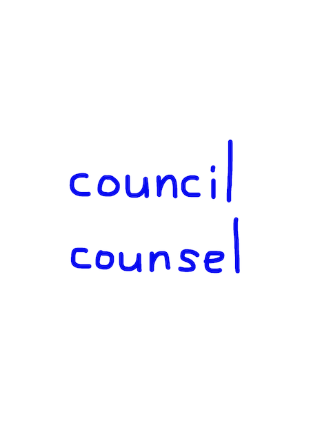 council/counsel　似た英単語/似ている英単語　画像