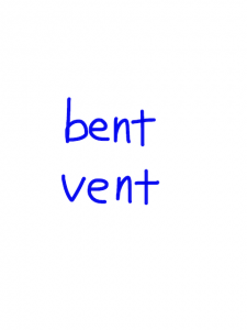 bent/vent 似た英単語/似ている英単語　画像