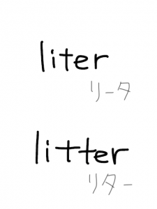 liter/litter 似た英単語/似ている英単語　画像