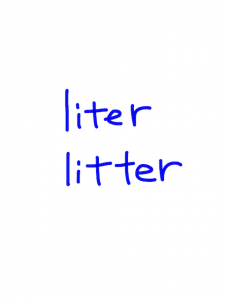 liter/litter 似た英単語/似ている英単語　画像