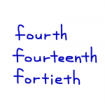 fourth/fourteenth/fortieth 似た英単語/似ている英単語　画像
