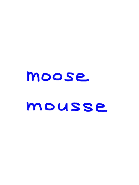 moose/mousse 似た英単語/似ている英単語　画像