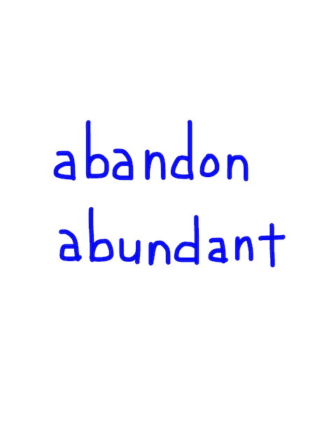 abandon/abundant 似た単語/似ている英単語　画像