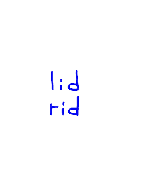 lid/rid 似た英単語/似ている英単語　画像