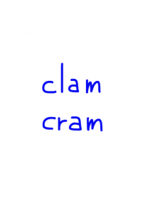 clam/cram 似た単語/似ている英単語　画像