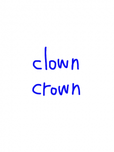 clown/crown 似た単語/似ている英単語　画像