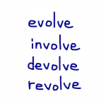 evolve/involve/devolve/revolve 似た英単語/似ている英単語　画像