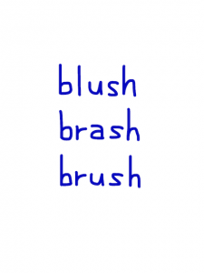 blush/brash/brush    似た単語/似ている英単語　画像