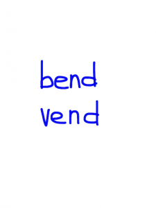 bend/vend 似た英単語/似ている英単語　画像