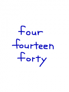 four/fourteen/forty   似た英単語/似ている英単語　画像