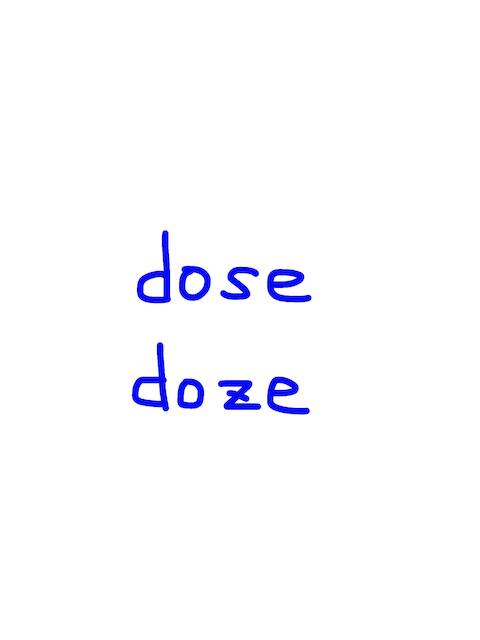 dose/doze 似た単語/似ている英単語　画像