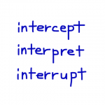 intercept/interpret/interrupt 似た単語/似ている英単語　画像