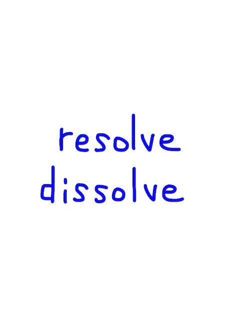 resolve/dissolve 似た英単語/似ている英単語　画像