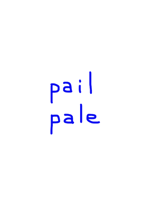 pail/pale 似た英単語/似ている英単語　画像