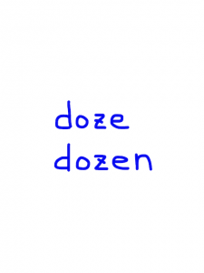 doze/dozen 似た単語/似ている英単語　画像