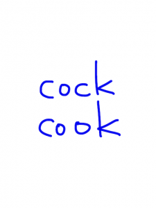 cock/cook 似た英単語/似ている英単語　画像