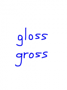 gloss/gross 似た単語/似ている英単語　画像