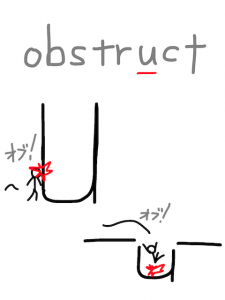 abstract/obstruct 似た英単語/似ている英単語　画像