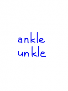 ankle/uncle 似た英単語/似ている英単語　画像