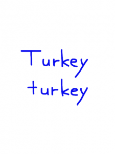 Turkey/turkey    似た単語/似ている英単語　画像