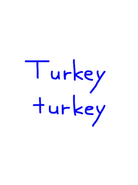 Turkey/turkey 似た単語/似ている英単語　画像