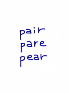 pair/pare/pear 似た英単語/似ている英単語　画像