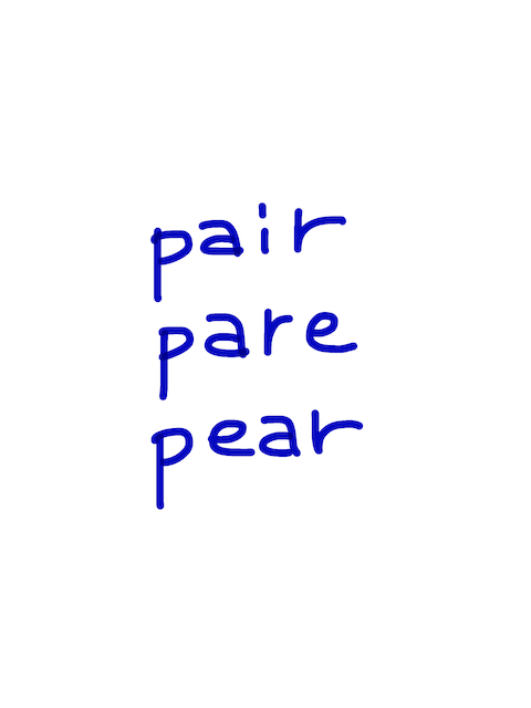 pair/pare/pear 似た英単語/似ている英単語　画像