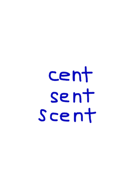 cent/sent/scent 似た単語/似ている英単語　画像