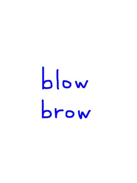 blow/brow 似た英単語/似ている英単語　画像