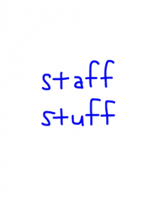 staff/stuff 似た単語/似ている英単語　画像