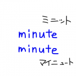 minute/minute 似た英単語/似ている英単語　画像