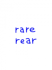 rare/rear 似た単語/似ている英単語　画像