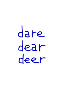 dare/dear/deer 似た単語/似ている英単語　画像