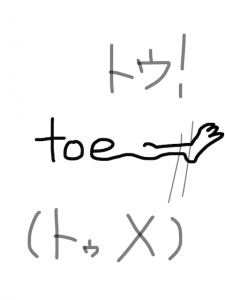 toe/tow/two 似た英単語/似ている英単語　画像