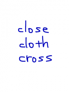 close/cloth/cross 似た英単語/似ている英単語　画像