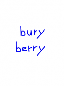 bury/berry 似た英単語/似ている英単語　画像