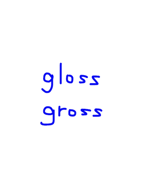 gloss/gross 似た単語/似ている英単語　画像