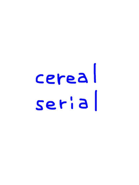 cereal/serial 似た単語/似ている英単語　画像