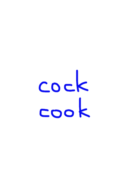 cock/cook 似た英単語/似ている英単語　画像