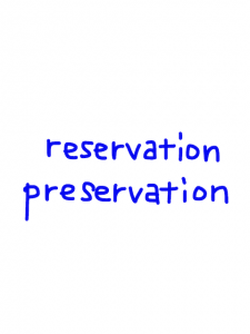 reservation/preservation 似た英単語/似ている英単語　画像