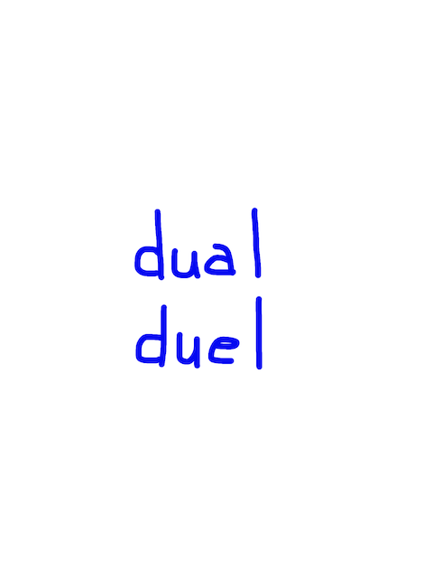 dual/duel 似た英単語/似ている英単語　画像