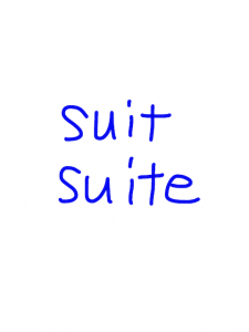 suit/suite 似た英単語/似ている英単語　画像