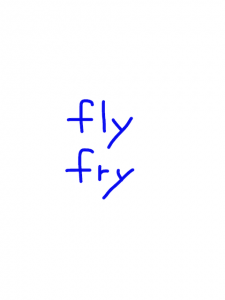 fly/fry　似た英単語/似ている英単語　画像