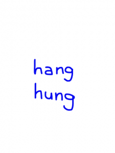 hang/hung   似た英単語/似ている英単語　画像