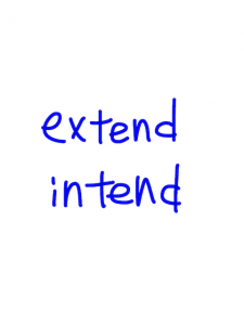 extend/intend　似た英単語/似ている英単語　画像