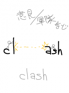 clash/crash/crush　似た英単語/似ている英単語　画像